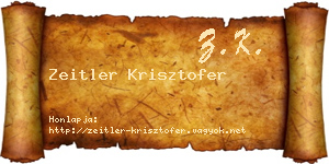 Zeitler Krisztofer névjegykártya